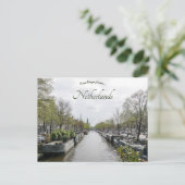 Een Uitzicht van een gracht in Amsterdam Nederland Briefkaart (Staand voorkant)