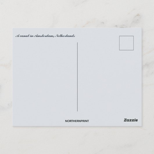 Een Uitzicht van een gracht in Amsterdam Nederland Briefkaart (Achterkant)