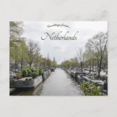 Een Uitzicht van een gracht in Amsterdam Nederland Briefkaart (Voorkant)