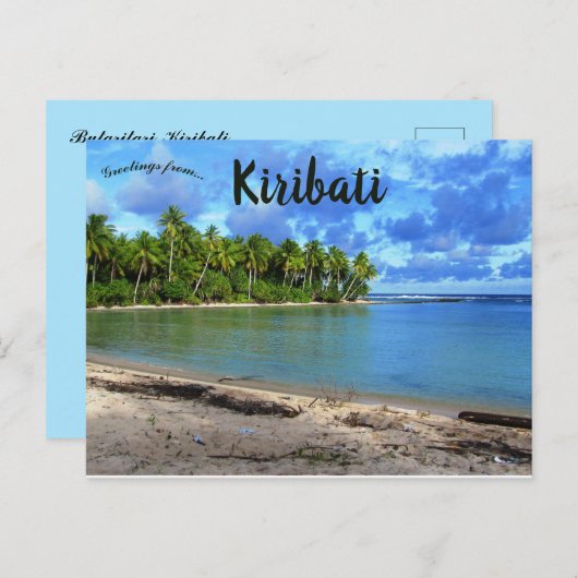 Een Uitzicht van een strand in Butaritari Kiribati Briefkaart (Voorkant / Achterkant)
