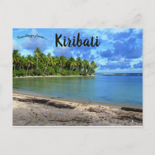 Een Uitzicht van een strand in Butaritari Kiribati Briefkaart