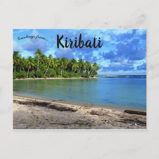 Een Uitzicht van een strand in Butaritari Kiribati Briefkaart (Voorkant)