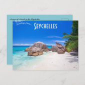 Een Uitzicht van een strand op de Seychellen Briefkaart (Voorkant / Achterkant)
