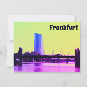 Een uitzicht van Frankfurt en Roze Sky Briefkaart