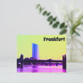 Een uitzicht van Frankfurt en Roze Sky Briefkaart (Staand voorkant)