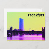 Een uitzicht van Frankfurt en Roze Sky Briefkaart (Voorkant / Achterkant)