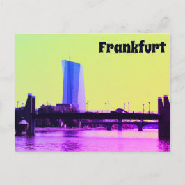 Een uitzicht van Frankfurt en Roze Sky Briefkaart