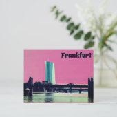 Een uitzicht van Frankfurt en Roze Sky Briefkaart (Staand voorkant)
