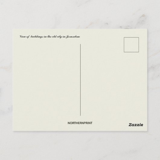 Een Uitzicht van gebouwen in de oude stad van Jeru Briefkaart (Achterkant)