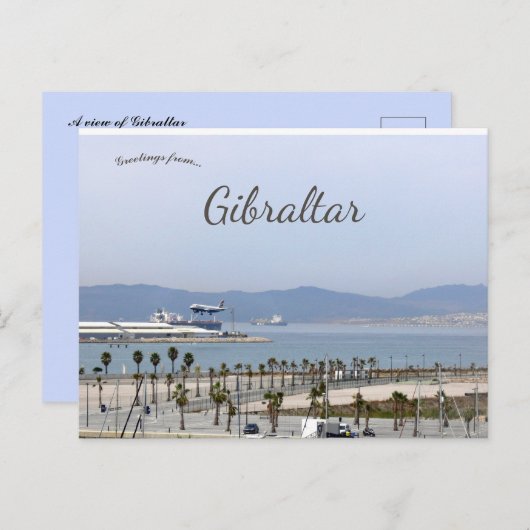 Een Uitzicht van Gibraltar Briefkaart (Voorkant / Achterkant)