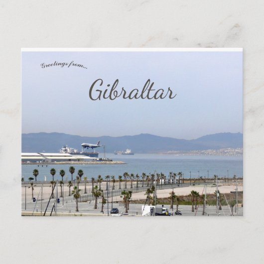 Een Uitzicht van Gibraltar Briefkaart (Voorkant)