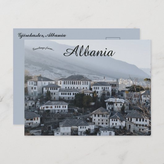 Een Uitzicht van Gjirokaster Albanië Briefkaart (Voorkant / Achterkant)