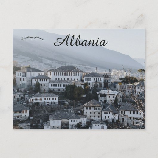 Een Uitzicht van Gjirokaster Albanië Briefkaart (Voorkant)