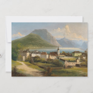 Een Uitzicht van Gmunden   Johann Wilhelm Jankowsk