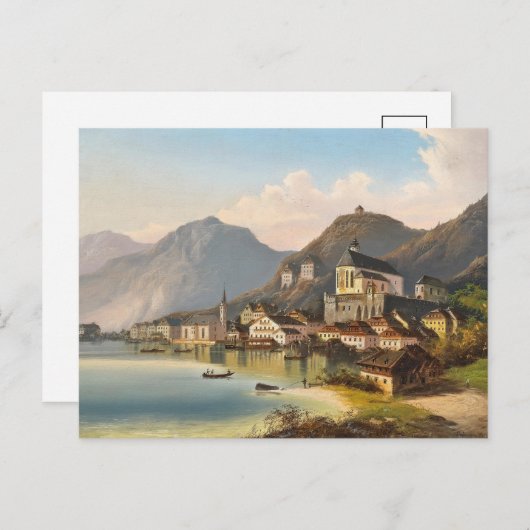 Een Uitzicht van Hallstatt | Johann Wilhelm Jankow Briefkaart (Voorkant / Achterkant)