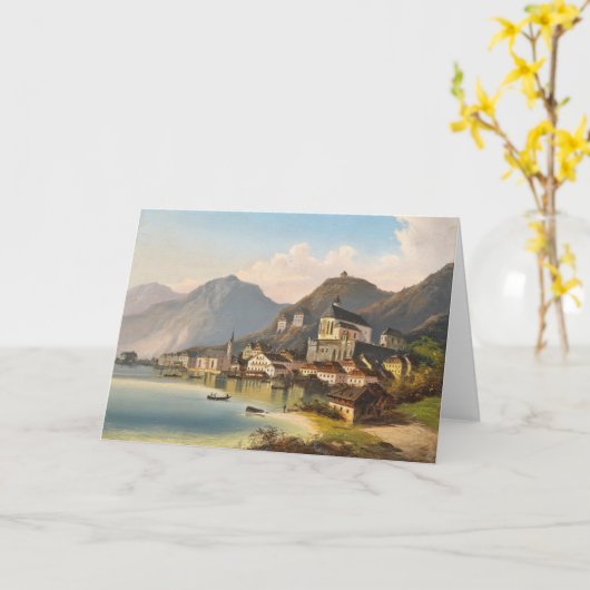 Een Uitzicht van Hallstatt | Johann Wilhelm Jankow Kaart (Gele Bloem)