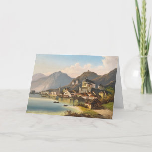 Een Uitzicht van Hallstatt   Johann Wilhelm Jankow Kaart
