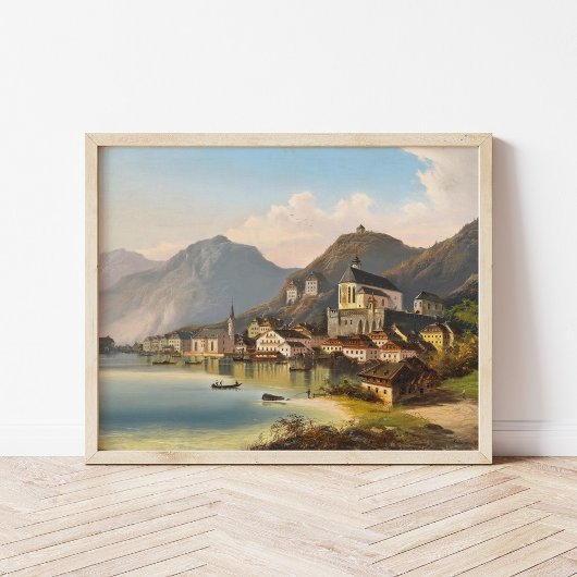 Een Uitzicht van Hallstatt | Johann Wilhelm Jankow Poster