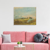 Een Uitzicht van Hampstead Heath, met figuren rond Canvas Afdruk (Insitu (Woonkamer))