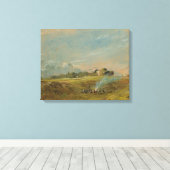 Een Uitzicht van Hampstead Heath, met figuren rond Canvas Afdruk (Insitu (Houten vloer))