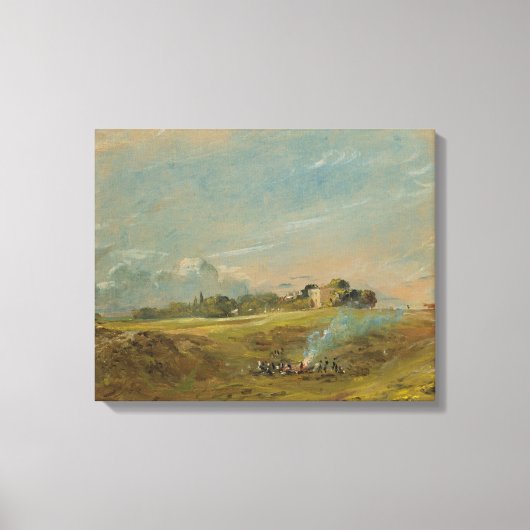 Een Uitzicht van Hampstead Heath, met figuren rond Canvas Afdruk (Voorkant)