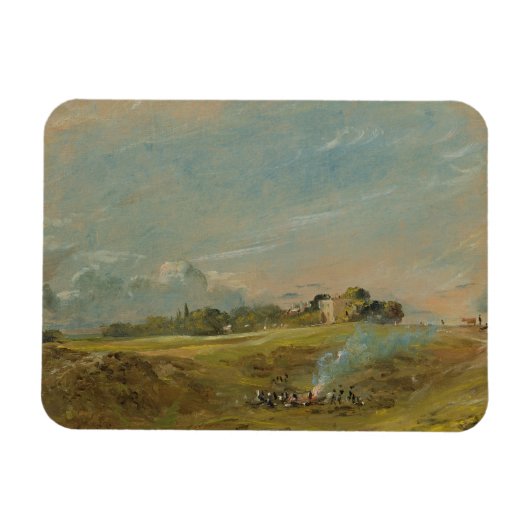 Een Uitzicht van Hampstead Heath, met figuren rond Magneet (Horizontaal)