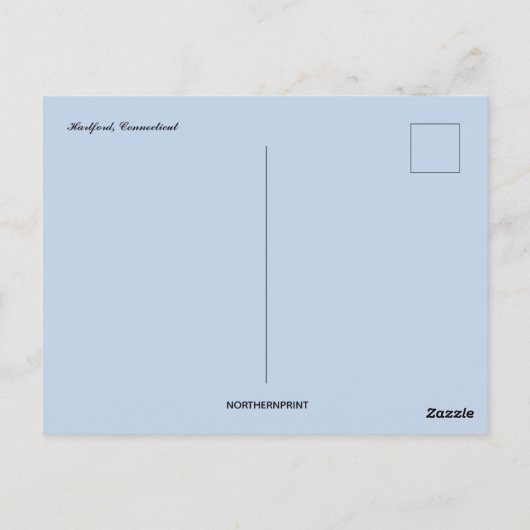 Een Uitzicht van Hartford Connecticut Briefkaart (Achterkant)