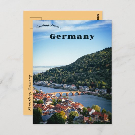 Een Uitzicht van Heidelberg Duitsland Briefkaart (Voorkant / Achterkant)