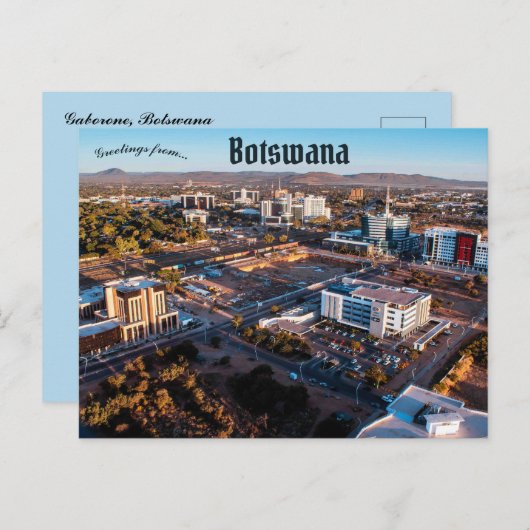 Een Uitzicht van het Briefkaart van Gaborone Botsw (Voorkant / Achterkant)