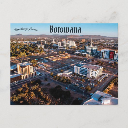 Een Uitzicht van het Briefkaart van Gaborone Botsw (Voorkant)
