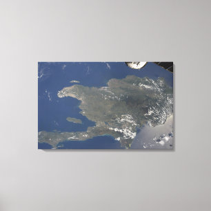 Een uitzicht van het Caribische eiland Hispaniola Canvas Afdruk