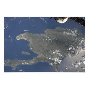 Een uitzicht van het Caribische eiland Hispaniola Foto Afdruk