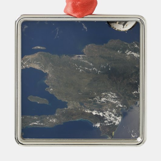 Een uitzicht van het Caribische eiland Hispaniola Metalen Ornament (Voorkant)