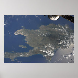 Een uitzicht van het Caribische eiland Hispaniola Poster