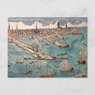 Een Uitzicht van het deel van de stad Boston Briefkaart