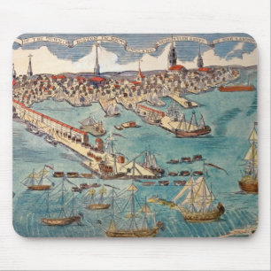 Een Uitzicht van het deel van de stad Boston Muismat