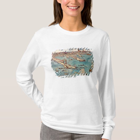 Een Uitzicht van het deel van de stad Boston T-shirt (Voorkant)