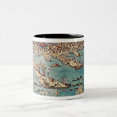 Een Uitzicht van het deel van de stad Boston Tweekleurige Koffiemok (Center)