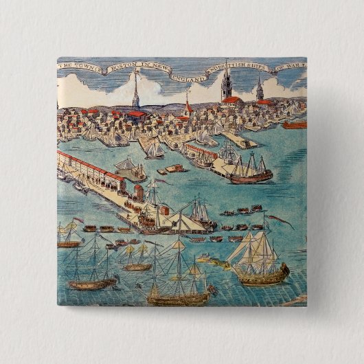Een Uitzicht van het deel van de stad Boston Vierkante Button 5,1 Cm (Voorkant)