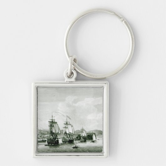 Een Uitzicht van het eiland Saint Lucie Sleutelhanger (Voorkant)
