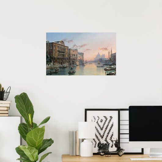 een Uitzicht van het Grote Kanaal, Venetië, Poster (Thuiskantoor)