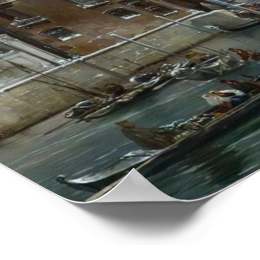 een Uitzicht van het Grote Kanaal, Venetië, Poster (Hoek)