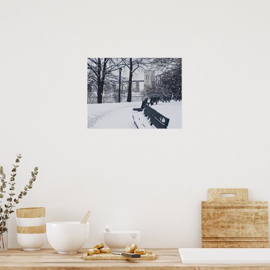 Een Uitzicht van het Hellgate Bridge Poster (Keuken)