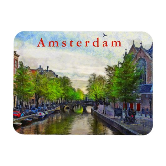 Een uitzicht van het kanaal bij Oudekerk. Magneet (Horizontaal)