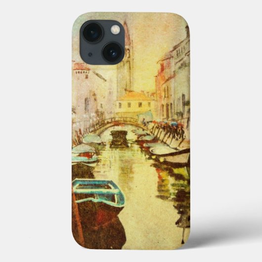 een Uitzicht van het kanaal met boten en gebouwen Case-Mate iPhone Case (Achterkant)