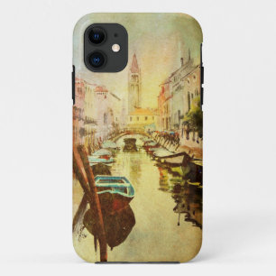 een Uitzicht van het kanaal met boten en gebouwen Case-Mate iPhone Case