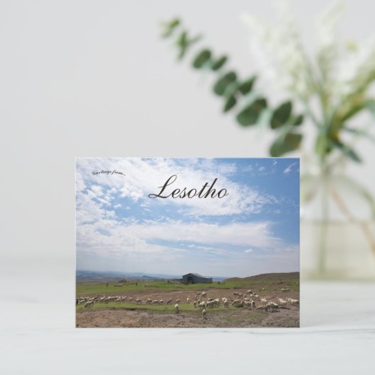 Een Uitzicht van het platteland in Lesotho Briefkaart (Staand voorkant)