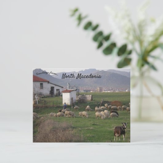 Een Uitzicht van het platteland in Noord-Macedonië Briefkaart (Staand voorkant)