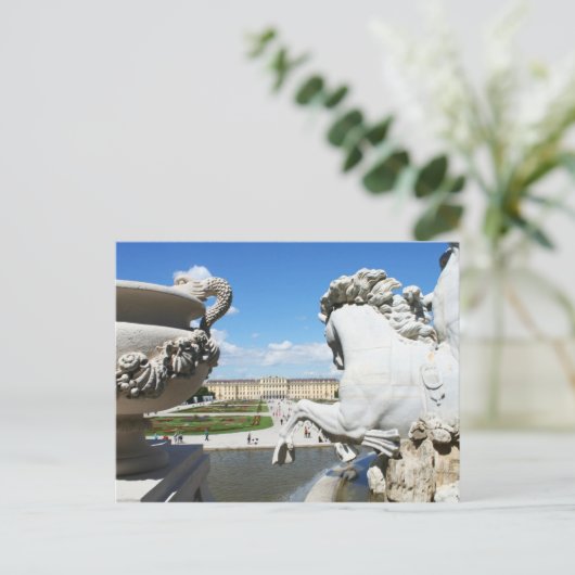 Een uitzicht van het Schonbrunn-paleis in Wenen, O Briefkaart (Staand voorkant)