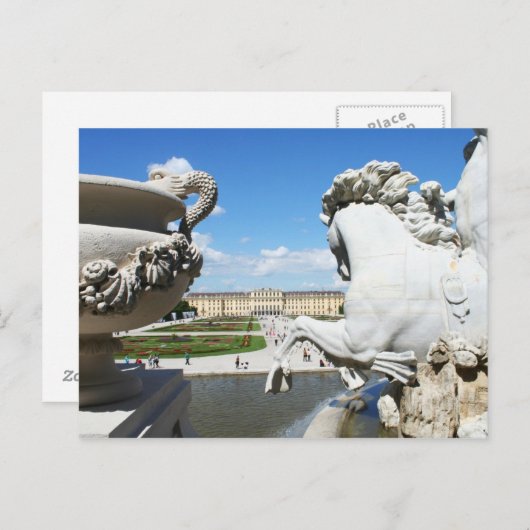Een uitzicht van het Schonbrunn-paleis in Wenen, O Briefkaart (Voorkant / Achterkant)